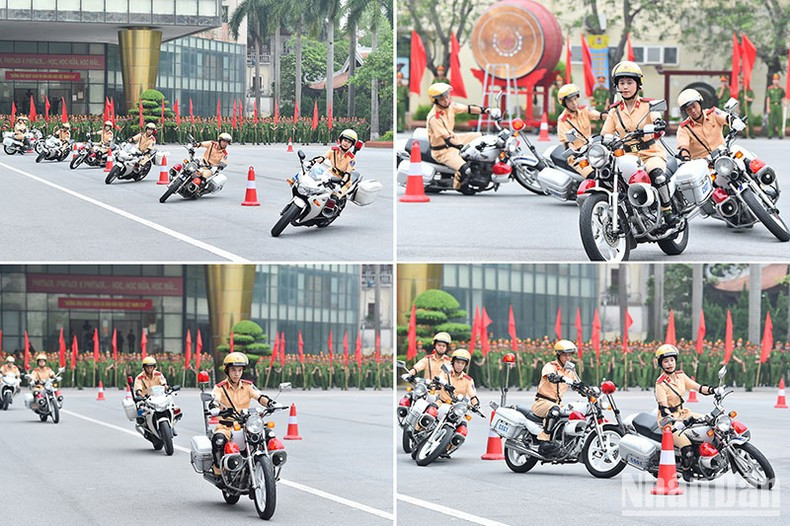 A motorcycle parade at the ceremony. A motorcycle parade at the ceremony.