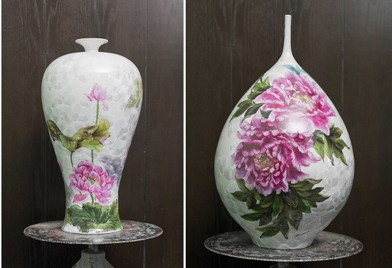 Artist Hong Duc Thanh's paintings on ceramics Artist Hong Duc Thanh's paintings on ceramics