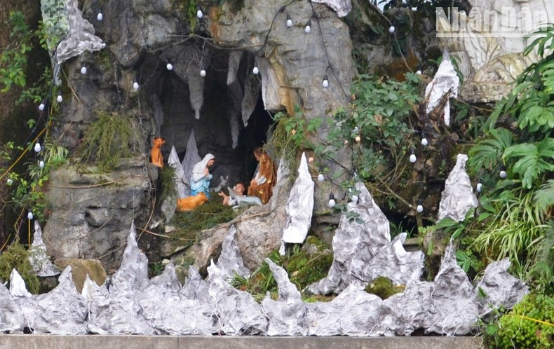 Sa Pa church stone cave is beautifully decorated and restored.