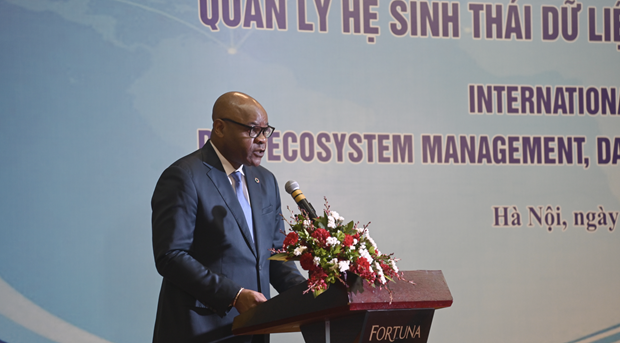 Rémi Nono Womdim, UNFPA Vietnam Officer-in-Charge/ FAO Representative speaks at the event. (Photo: VNA)