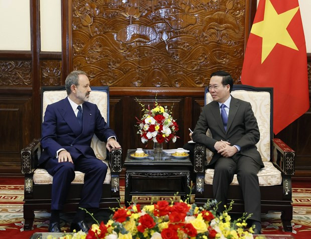 President Vo Van Thuong receives Italian Ambassador Marco Della Seta in Hanoi on August 29. (Photo: VNA) President Vo Van Thuong receives Italian Ambassador Marco Della Seta in Hanoi on August 29. (Photo: VNA)