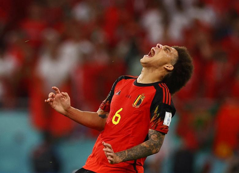 Belgium's Axel Witsel reacts during their match against Morocco. REUTERS/Kai Pfaffenbach