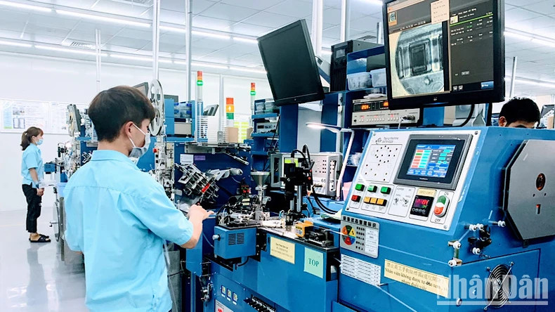 Production at a factory of a Chinese enterprise in VSIP Hai Phong Industrial Park.