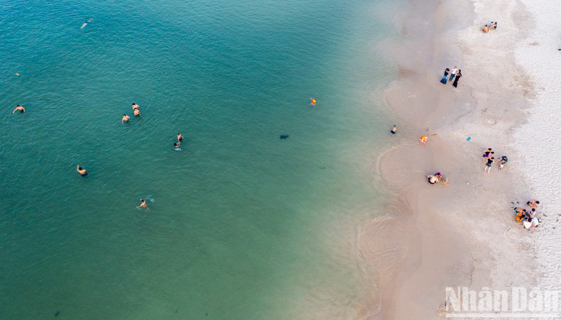 Looking from above, Cua Viet Beach is like a jade green gem.