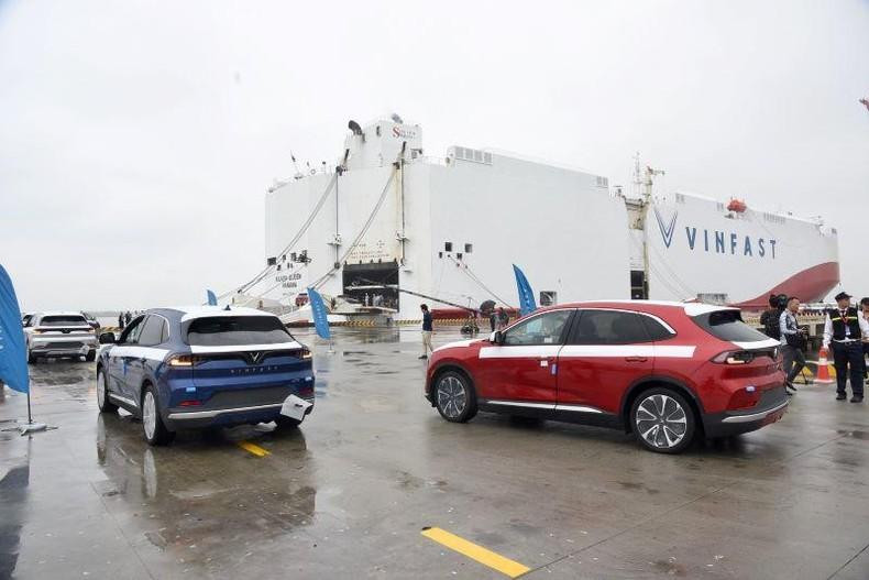 VinFast electronic vehicles at Hai Phong port. (Photo: NDO)