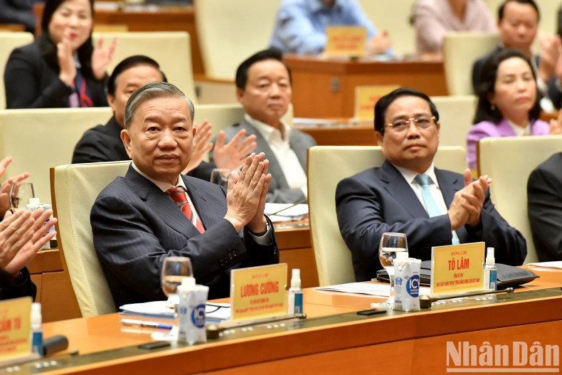 General Secretary To Lam and Prime Minister Pham Minh Chinh attend the conference.