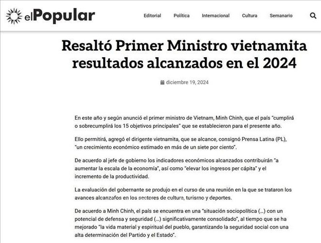 Picture captured from the article (Photo: VNA) Picture captured from the article (Photo: VNA)