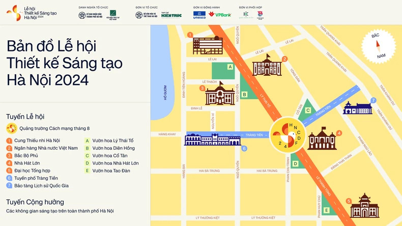 Map of the 4th Hanoi Festival of Creative and Design 2024. (Photo courtesy of the organiser)