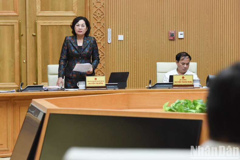 Governor of the State Bank of Vietnam Nguyen Thi Hong speaks.