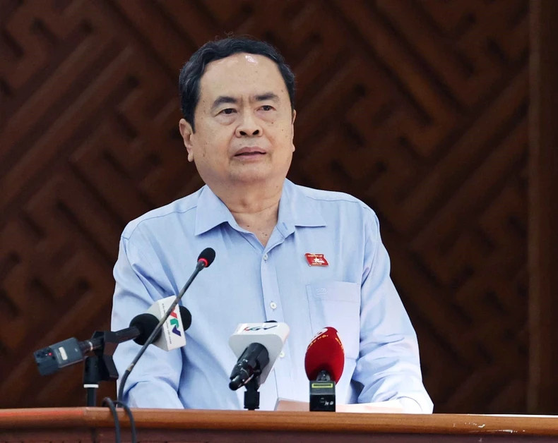 National Assembly Chairman Tran Thanh Man announces the content of the 15th National Assembly's eighth session and answers voters' opinions.