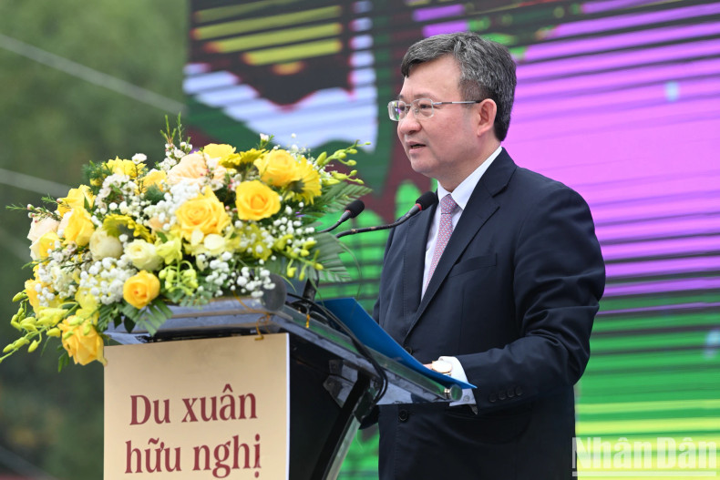 Chairman of the Hanoi Union of Friendship Organisations Nguyen Ngoc Ky speaking at the event. Chairman of the Hanoi Union of Friendship Organisations Nguyen Ngoc Ky speaking at the event.