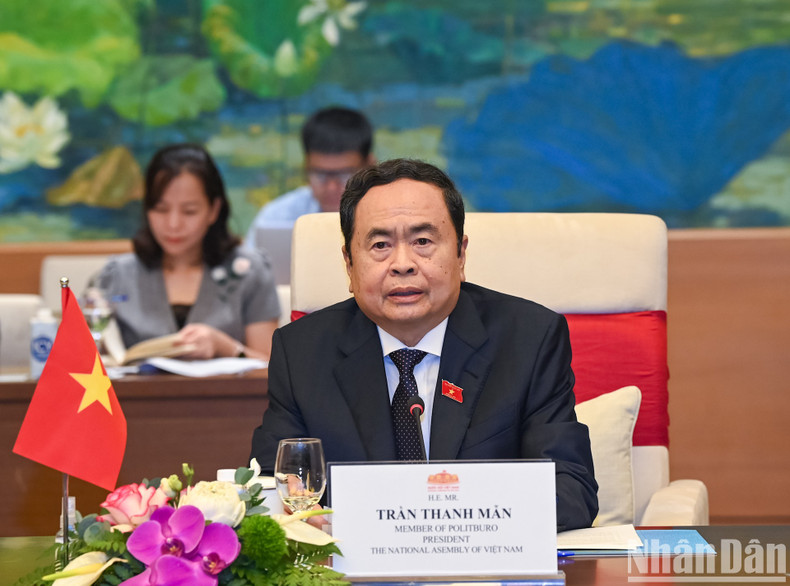 National Assembly Chairman Tran Thanh Man speaking at the event National Assembly Chairman Tran Thanh Man speaking at the event