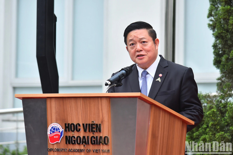 ASEAN Secretary-General Kao Kim Hourn addresses the ceremony.