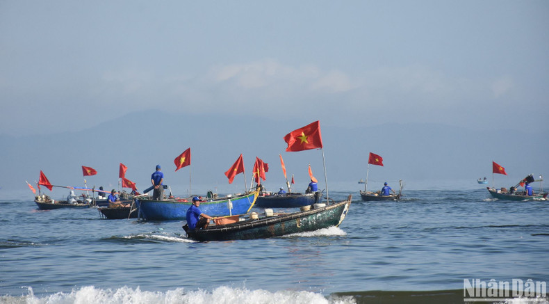 Following the opening ceremony, fishing boats were launched to sea to kick off a new catching season. Following the opening ceremony, fishing boats were launched to sea to kick off a new catching season.
