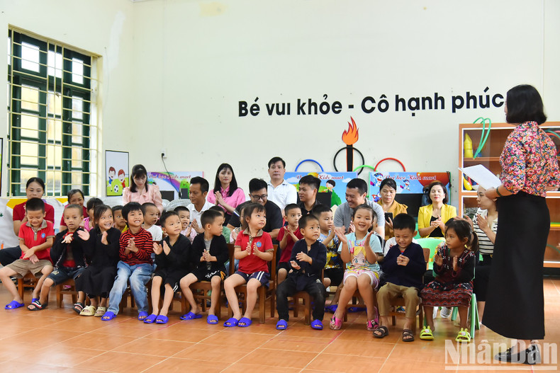 The joy of children when receiving gifts.