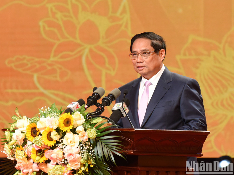Prime Minister Pham Minh Chinh speaking at the event.