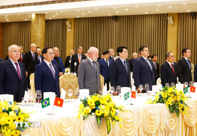 Vietnamese President hosts banquet in honour of Brazilian counterpart ảnh 1 Vietnamese President hosts banquet in honour of Brazilian counterpart ảnh 1