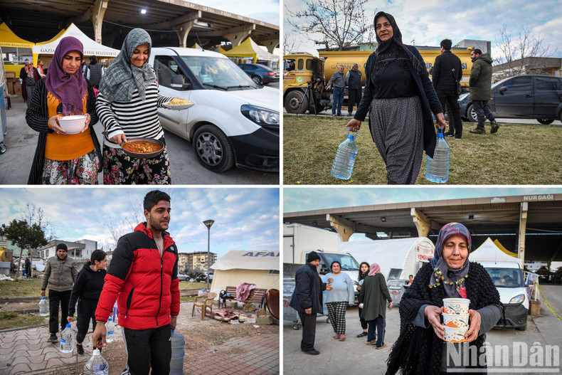With food and clean water, the life of the people in the town of Nurdagi, Gaziantep Province, has been gradually stabilising. With food and clean water, the life of the people in the town of Nurdagi, Gaziantep Province, has been gradually stabilising.