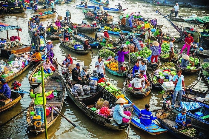 The floating market is an attractive destination for domestic and international tourists. (Photo: Vietravel) The floating market is an attractive destination for domestic and international tourists. (Photo: Vietravel)