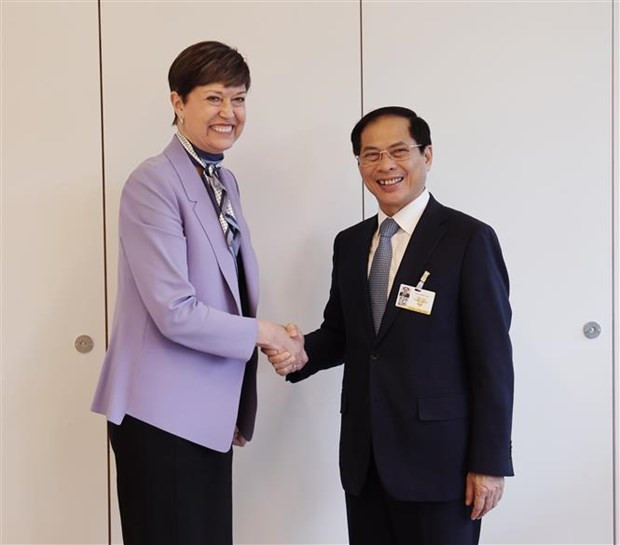 Foreign Minister Bui Thanh Son meets Parliamentary Secretary to the Canadian Minister of Foreign Affairs Pam Damoff (Photo: VNA) Foreign Minister Bui Thanh Son meets Parliamentary Secretary to the Canadian Minister of Foreign Affairs Pam Damoff (Photo: VNA)
