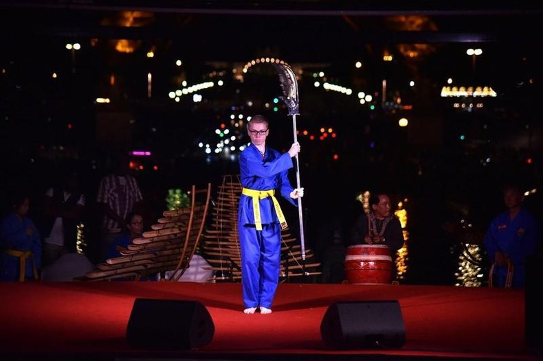 French martial artist performs Vovinam (Photo: MINH DUY)