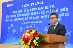 Comrade Le Quoc Minh, Member of the PCC, Editor-in-Chief of Nhan Dan Newspaper, Deputy Head of the PCC’s Commission for Communication-Education and Mass Mobilisation, and President of the Viet Nam Journalists Association, said the Party identifies the private economy as one of the most important driving forces of the national economy. (Photo: THE DAI)