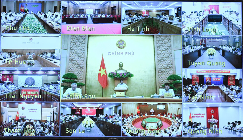 The meeting is held both in-person at the Government Office and online with all provinces and cities nationwide. The meeting is held both in-person at the Government Office and online with all provinces and cities nationwide.