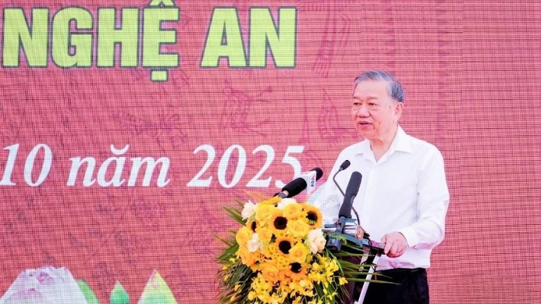 General Secretary To Lam speaks at the groundbreaking ceremony. lam2.jpg