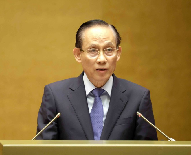 Politburo member and Minister of Foreign Affairs Le Hoai Trung speaks at the conference. (Photo: VNA)