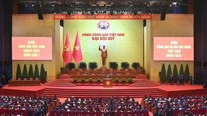 A panoramic view of the preparatory session of the 14th National Party Congress. (Photo: DUY LINH)