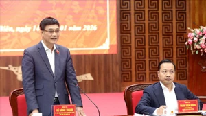 Vice Chairman of the National Assembly (NA) Vu Hong Thanh speaks at the working session with the northern mountainous province of Dien Bien on preparations for the elections of deputies to the 16th NA and People’s Councils at all levels for the 2026-2031 term. (Photo: VNA)