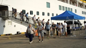 The Costa Deliziosa docks in Ho Chi Minh City on February 22.
