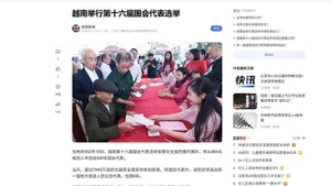 China Central Television (CCTV) reports on Viet Nam’s election.( Photo: VNA)