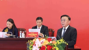 Politburo member and Permanent member of the Party Central Committee’s Secretariat Tran Cam Tu speaks at the press conference in Ha Noi on January 14. (Photo: VNA)