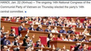 Images of the 14th National Congress of the Communist Party of Viet Nam published by Xinhua News Agency.