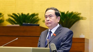 NA Chairman and President of the National Election Council Tran Thanh Man speaks at the event (Photo: VNA)