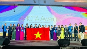 The Viet Nam delegation at the Asia–Pacific ICT Alliance Awards (APICTA Awards 2025).