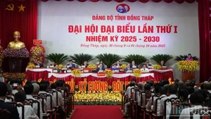 Opening of the first Congress of the Dong Thap Provincial Party Committee for the 2025–2030 term.