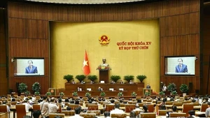 NA Chairman Tran Thanh Man delivers remarks concluding the Q&A session on June 20. (Photo: VNA)