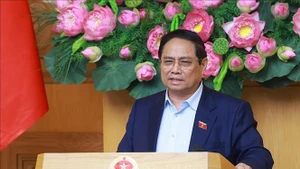 Prime Minister Pham Minh Chinh speaks at the meeting. (Photo: VNA)