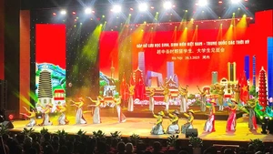Cultural identity has been woven into creative performances and artistic displays to welcome international friends. Photo: HOANG HOA