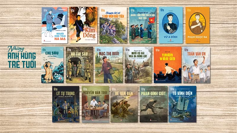 The book series entitled ‘Nhung anh hung tre tuoi’ (Young Heroes) (Photo: Kim Dong Publishing House)