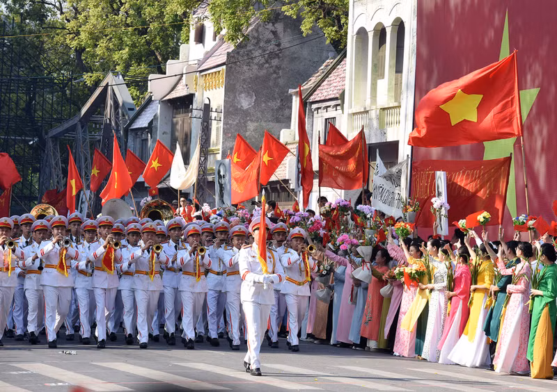 The Military Band participate in the parade.