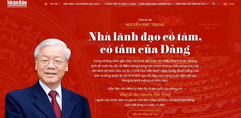The special page on Party chief Nguyen Phu Trong