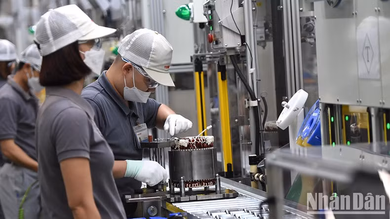 Employees working at an FDI factory in Dong Nai.