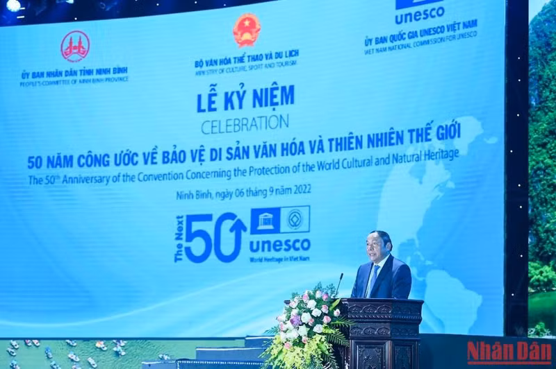 Minister of Culture, Sports and Tourism Nguyen Van Hung speaking at the event.