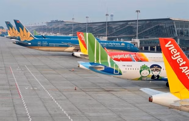 Planes at Noi Bai International Airport in Hanoi. (Photo: VNA)
