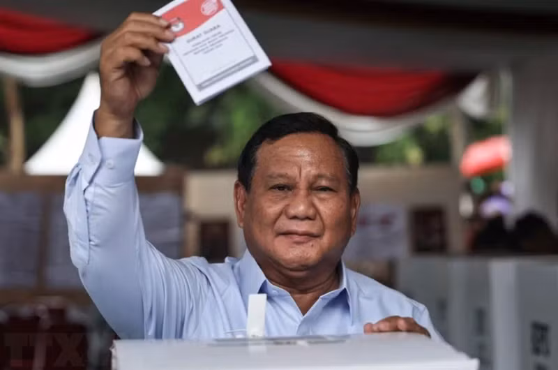 Prabowo Subianto at the polling station in Bogor, February 14, 2024. (Photo: AFP/VNA)