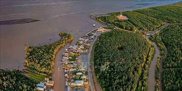 Cape Ca Mau area seen from above (Photo: VNA).