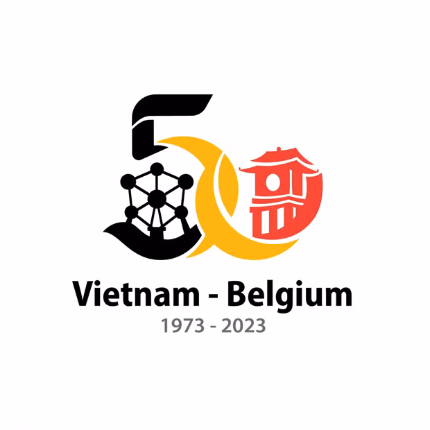 The official logo for the 50th anniversary of Vietnam-Belgium diplomatic ties. (Photo: VNA)